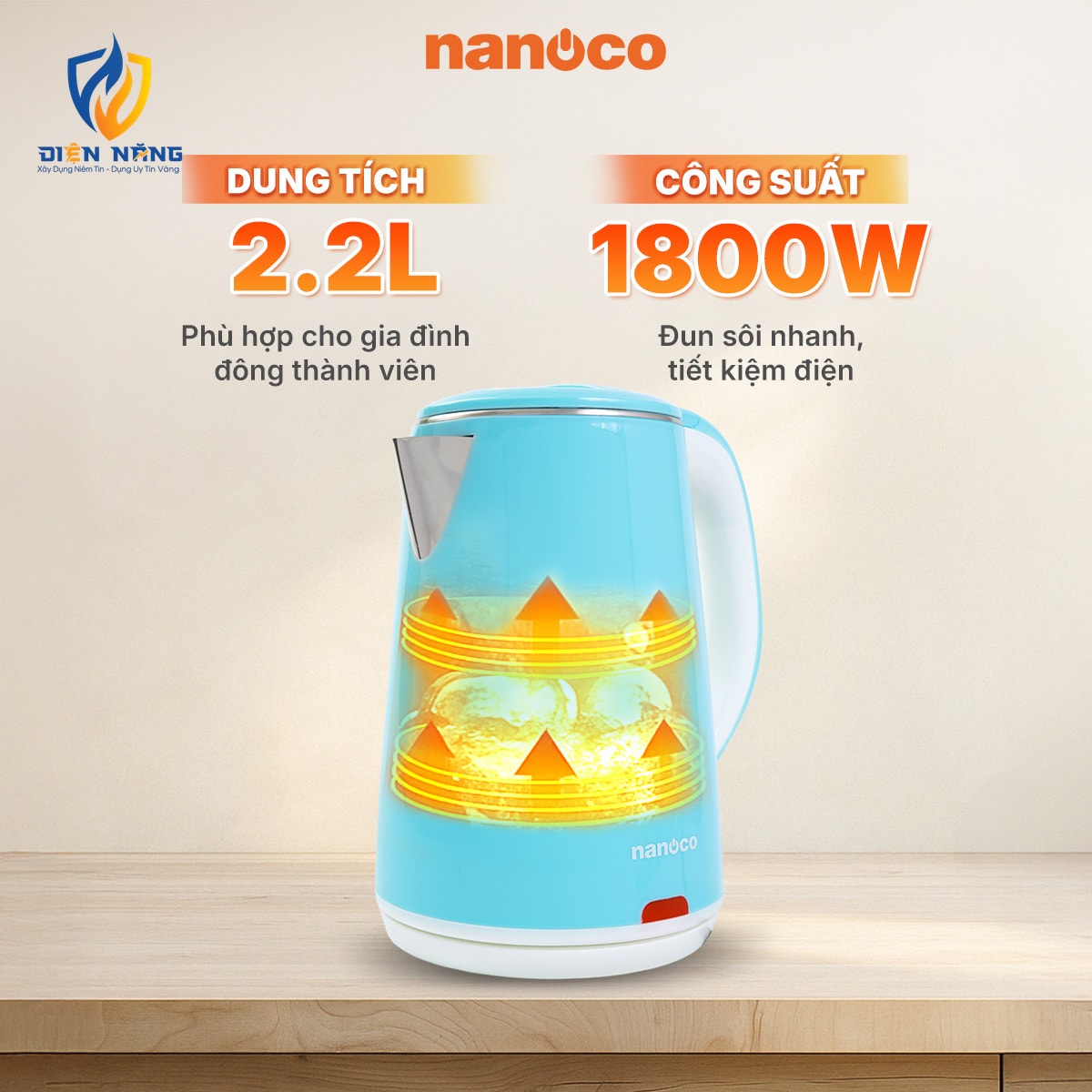 Bình đun siêu tốc inox, NKT2241B - anh 4