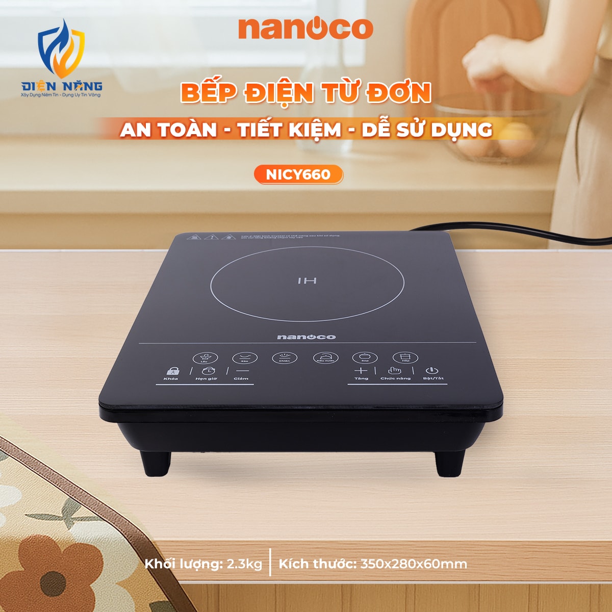 Bếp điện từ đơn, cảm ứng, 1800-2000W - anh 2