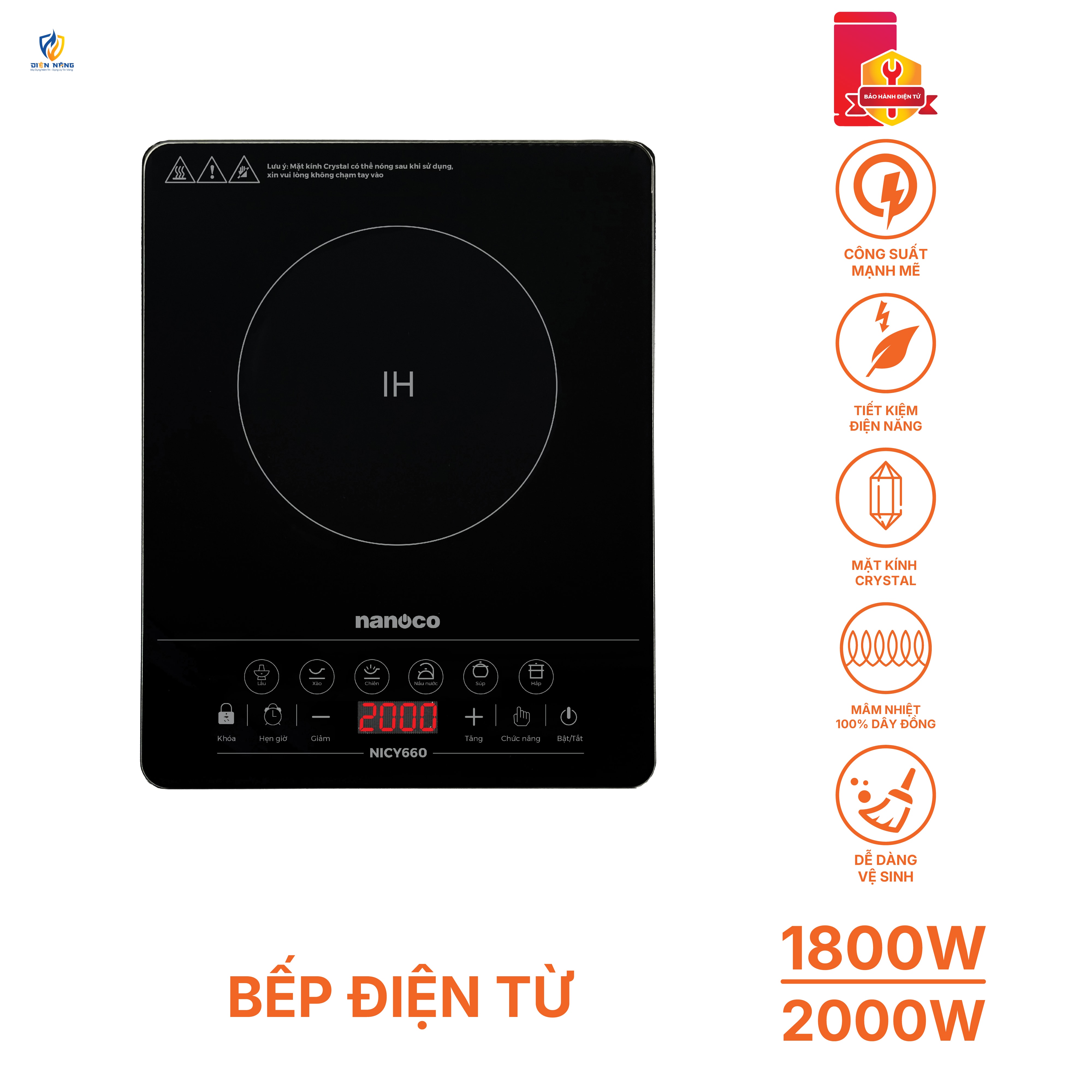 Bếp điện từ đơn, cảm ứng, 1800-2000W - anh 6