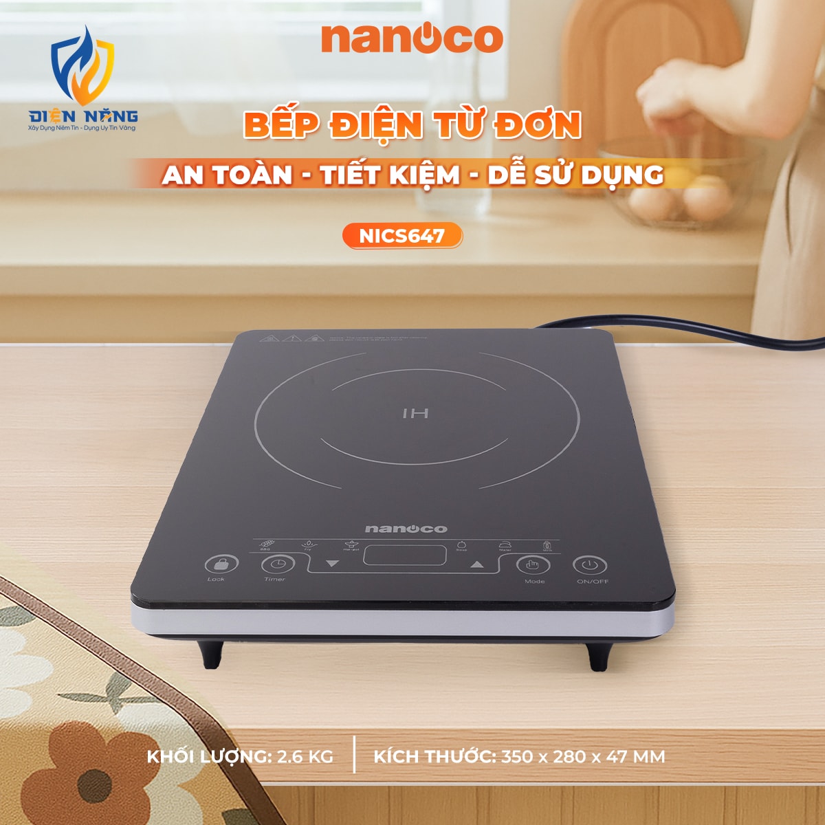 Bếp điện từ đơn, cảm ứng, 2000W (dòng mỏng) - anh 2