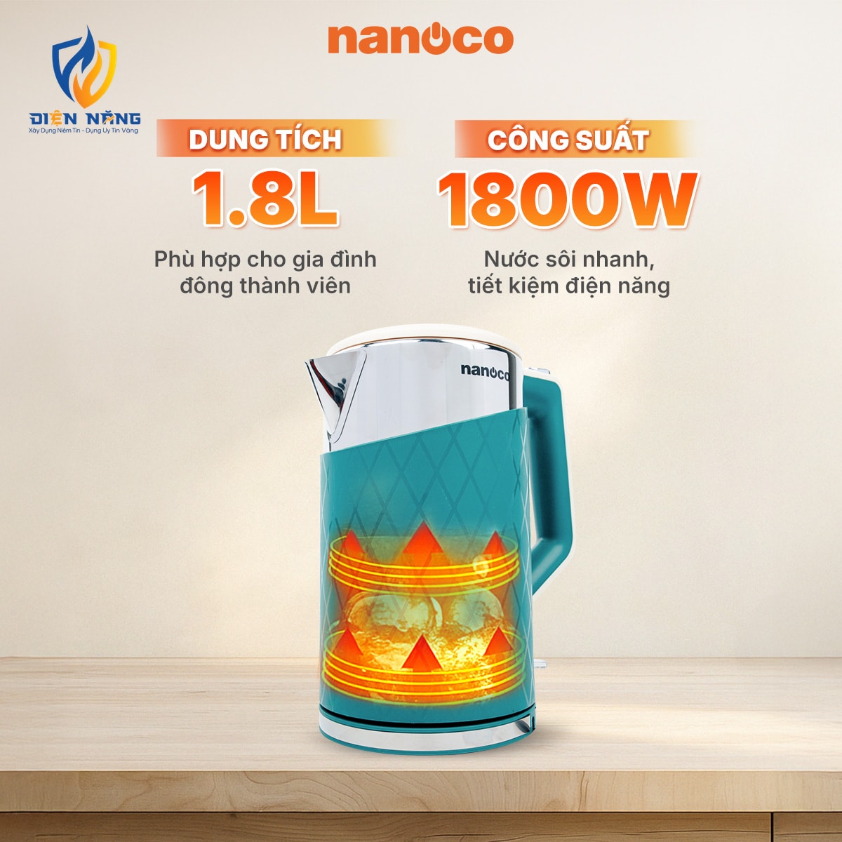 Bình đun siêu tốc inox, NKT1817 - anh 4