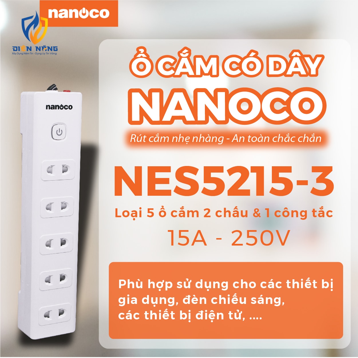 Ổ cắm có dây Nanoco