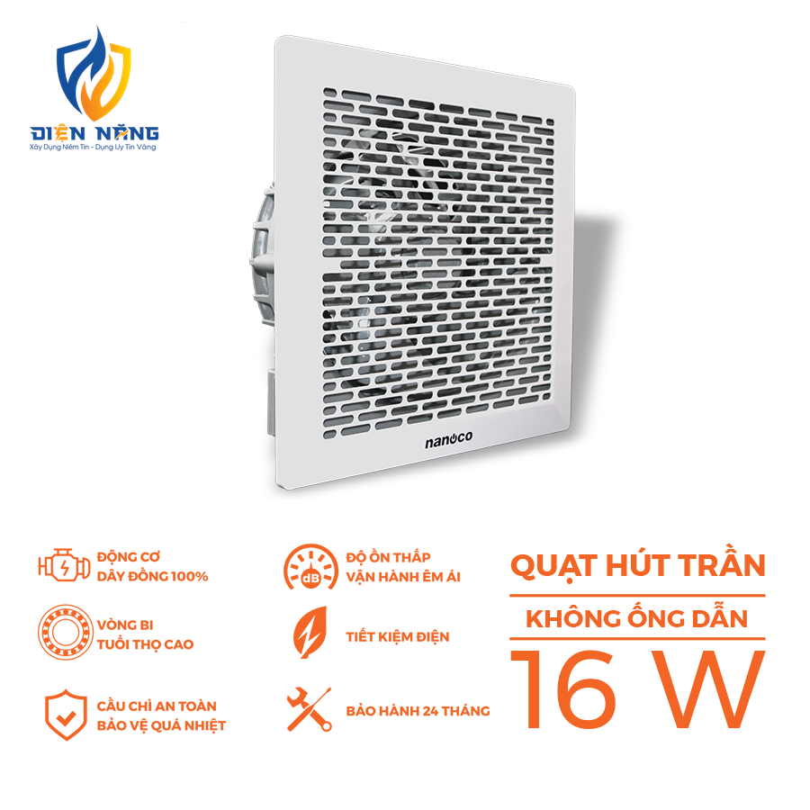 Quạt hút Nanoco dòng âm trần không ống dẫn