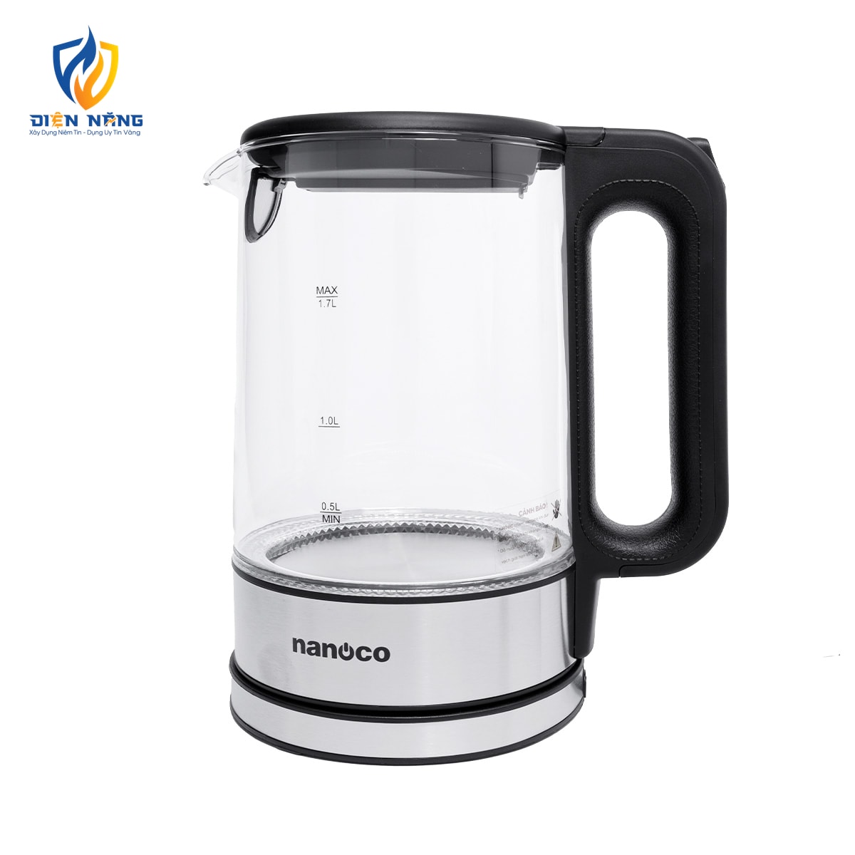 Bình đun siêu tốc thủy tinh,1.7L