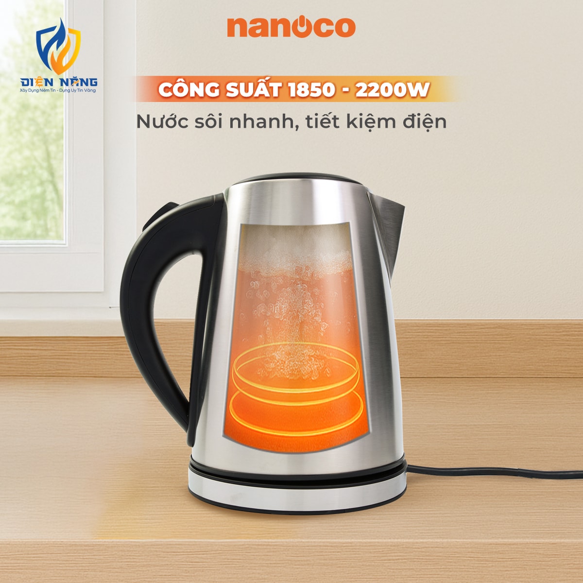 Bình đun siêu tốc inox 304,1.7L - anh 4