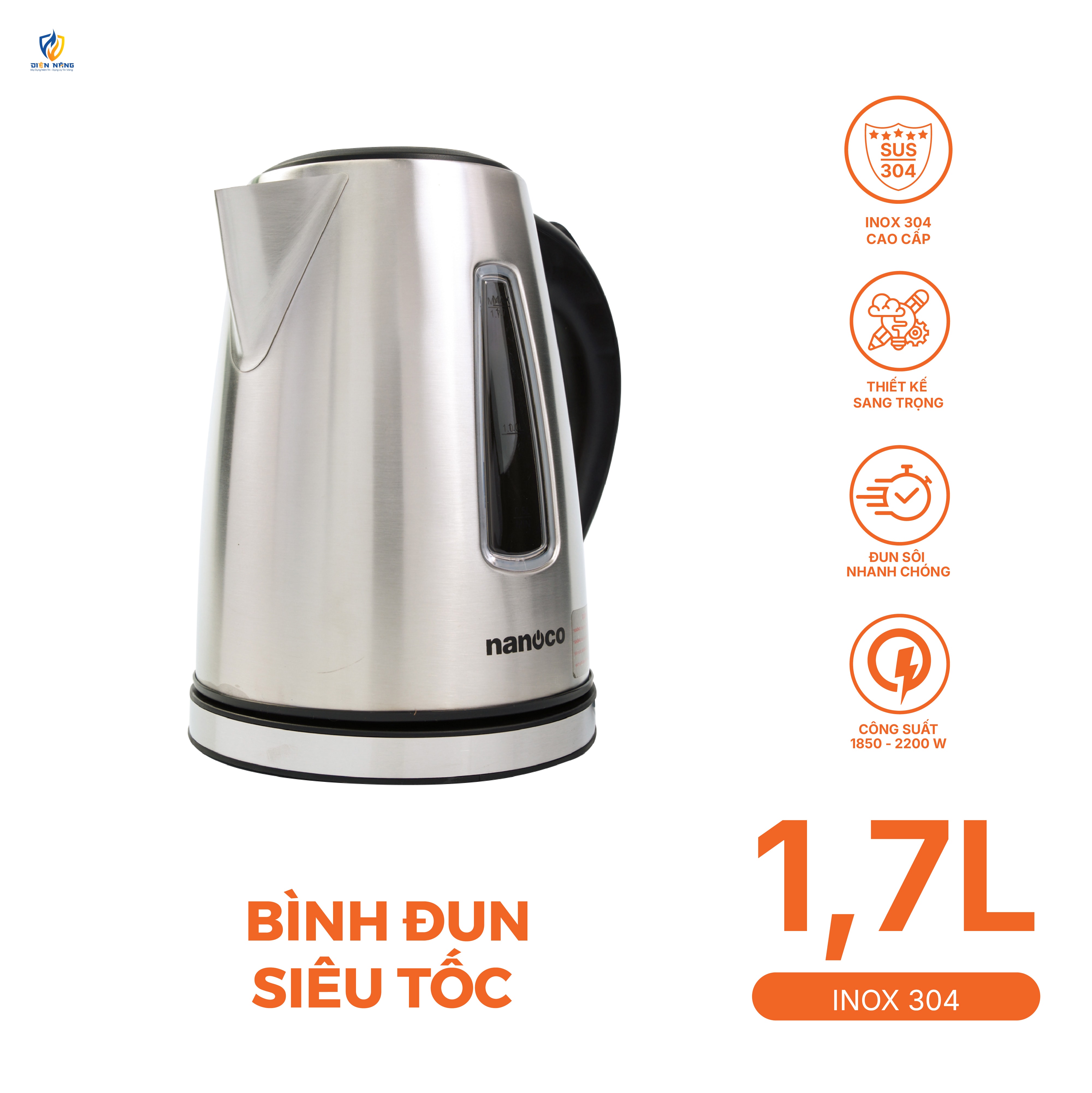 Bình đun siêu tốc inox 304,1.7L - anh 6