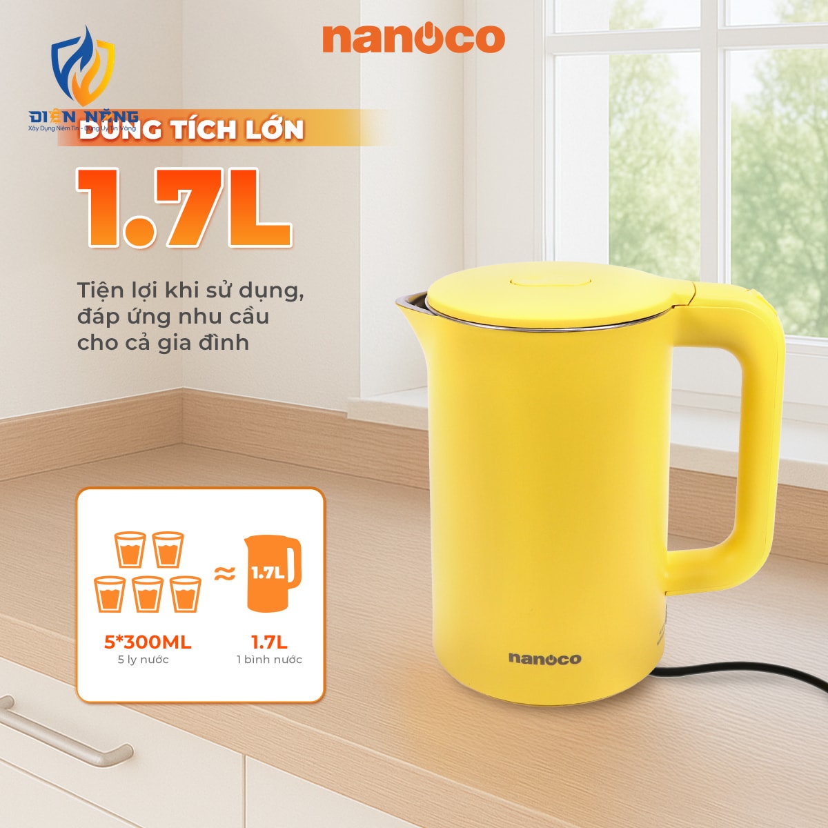Bình đun siêu tốc inox, NKT1750 - anh 3