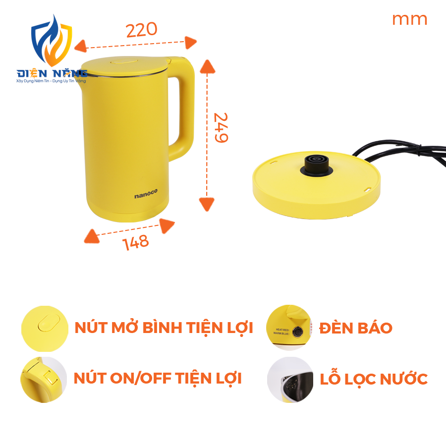 Bình đun siêu tốc inox, NKT1750 - anh 6
