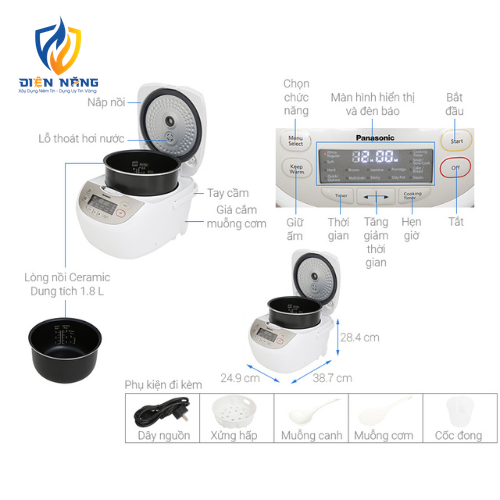 Nồi cơm điện tử Panasonic SR-CP188NRAM - anh 3