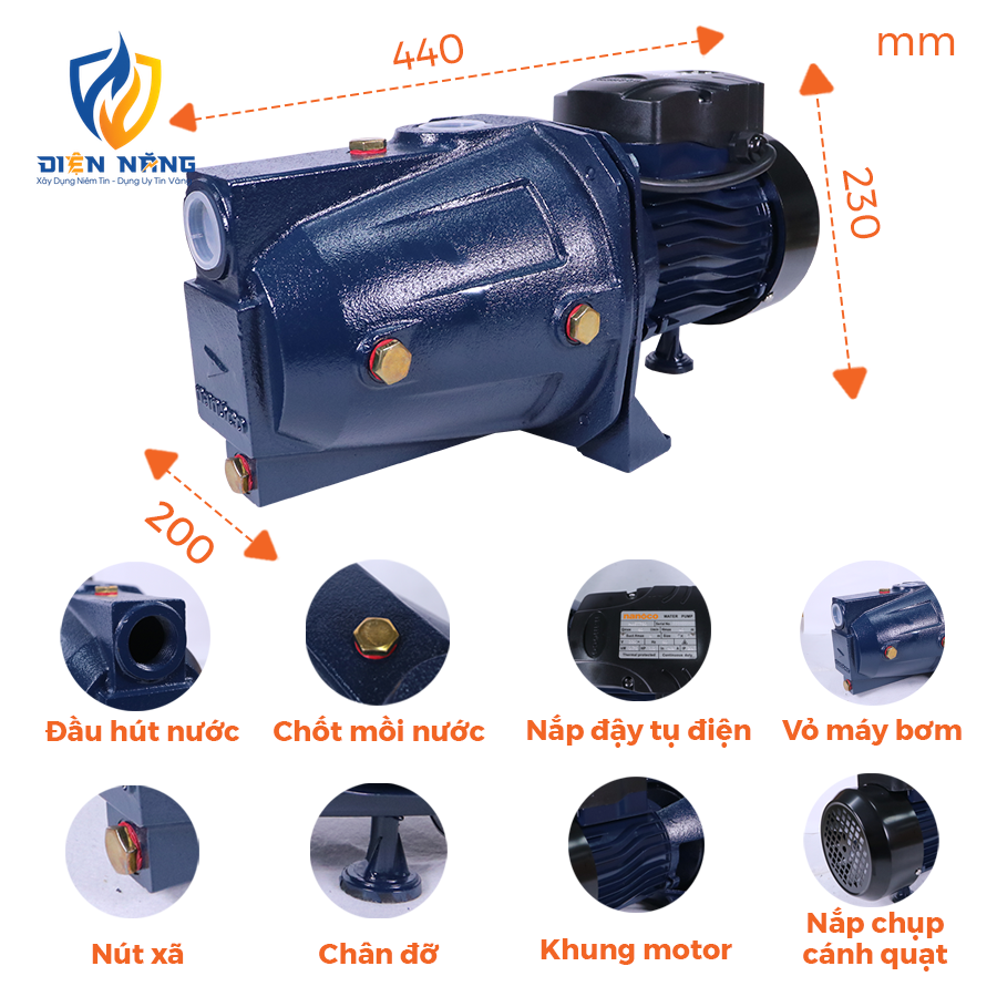 Máy bơm nước Nanoco dòng bơm đầu Jet NJET750 - anh 3