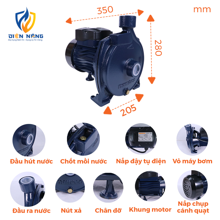 Máy bơm nước Nanoco dòng bơm ly tâm NCP750 - anh 4