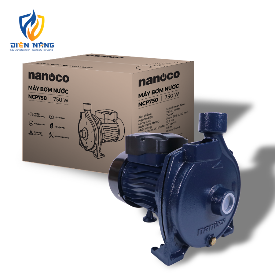 Máy bơm nước Nanoco dòng bơm ly tâm NCP750 - anh 2