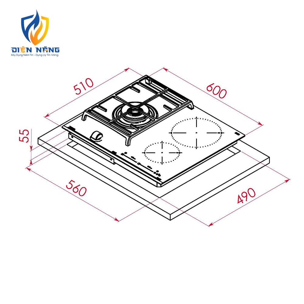 Bếp từ + ga TEKA JZC 63312 ABN BK