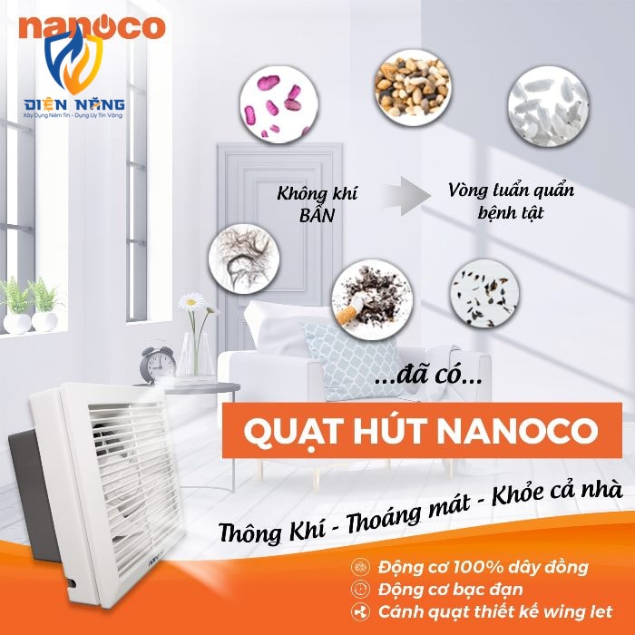 Quạt hút Nanoco dòng gắn tường 1 chiều - anh 2
