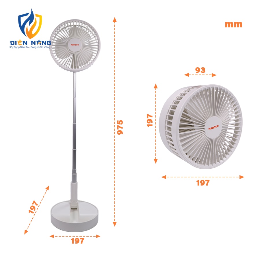Quạt sạc gấp gọn NFF1617 - anh 3