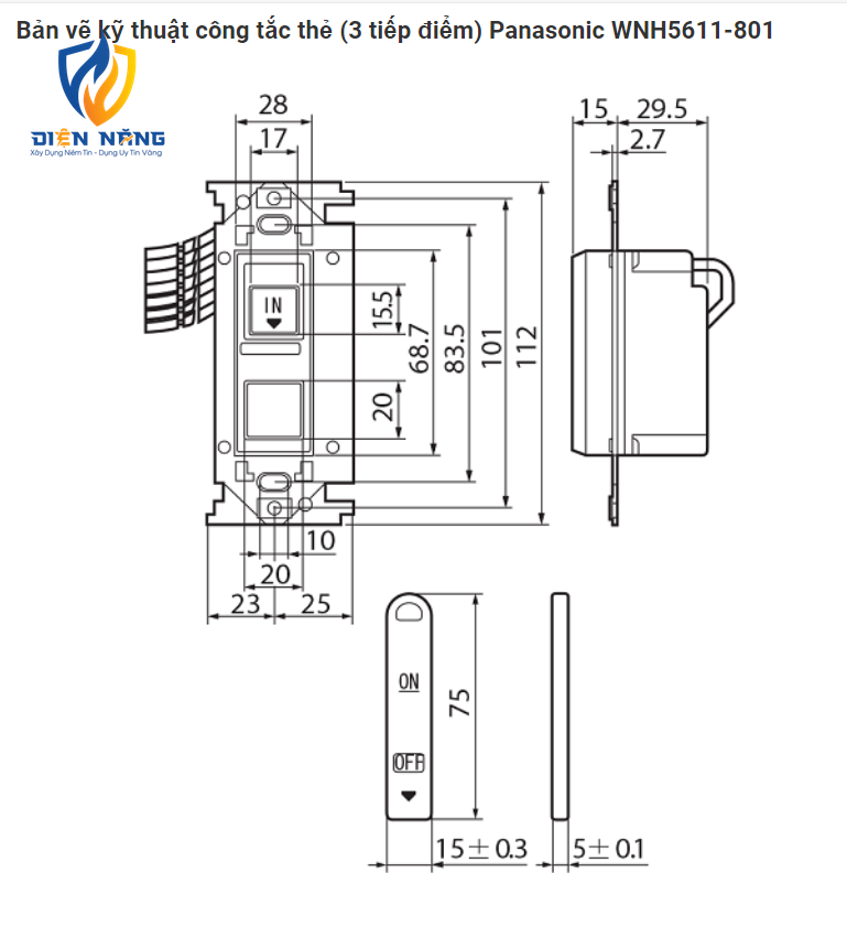 Công tắc thẻ 3 tiếp điểm - anh 2