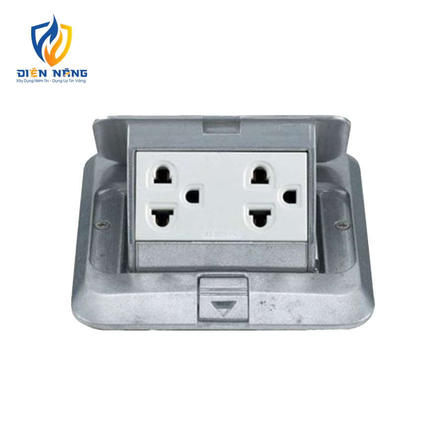 Bộ ổ cắm âm sàn gồm 2 ổ cắm 3 chấu DU5983LT9-1