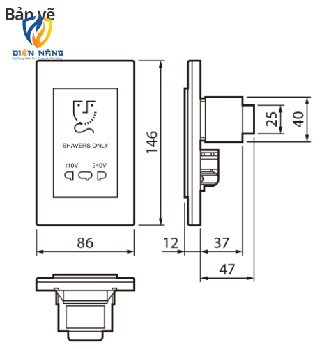 Wide_Ổ cắm cho máy cạo râu - anh 2