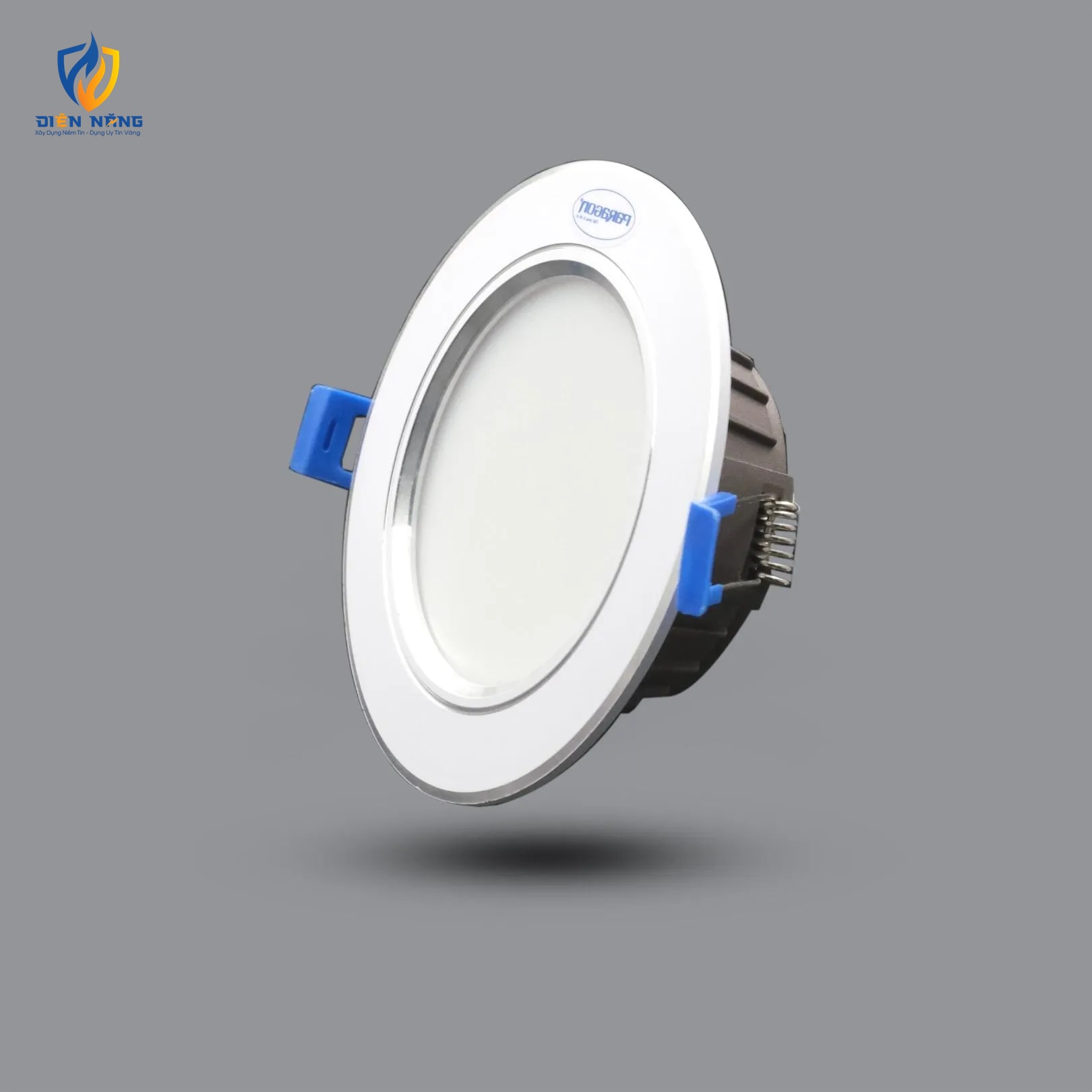 Đèn LED Downlight viền bạc 12W âm trần đổi 3 màu F118 110/12CCT - anh 3