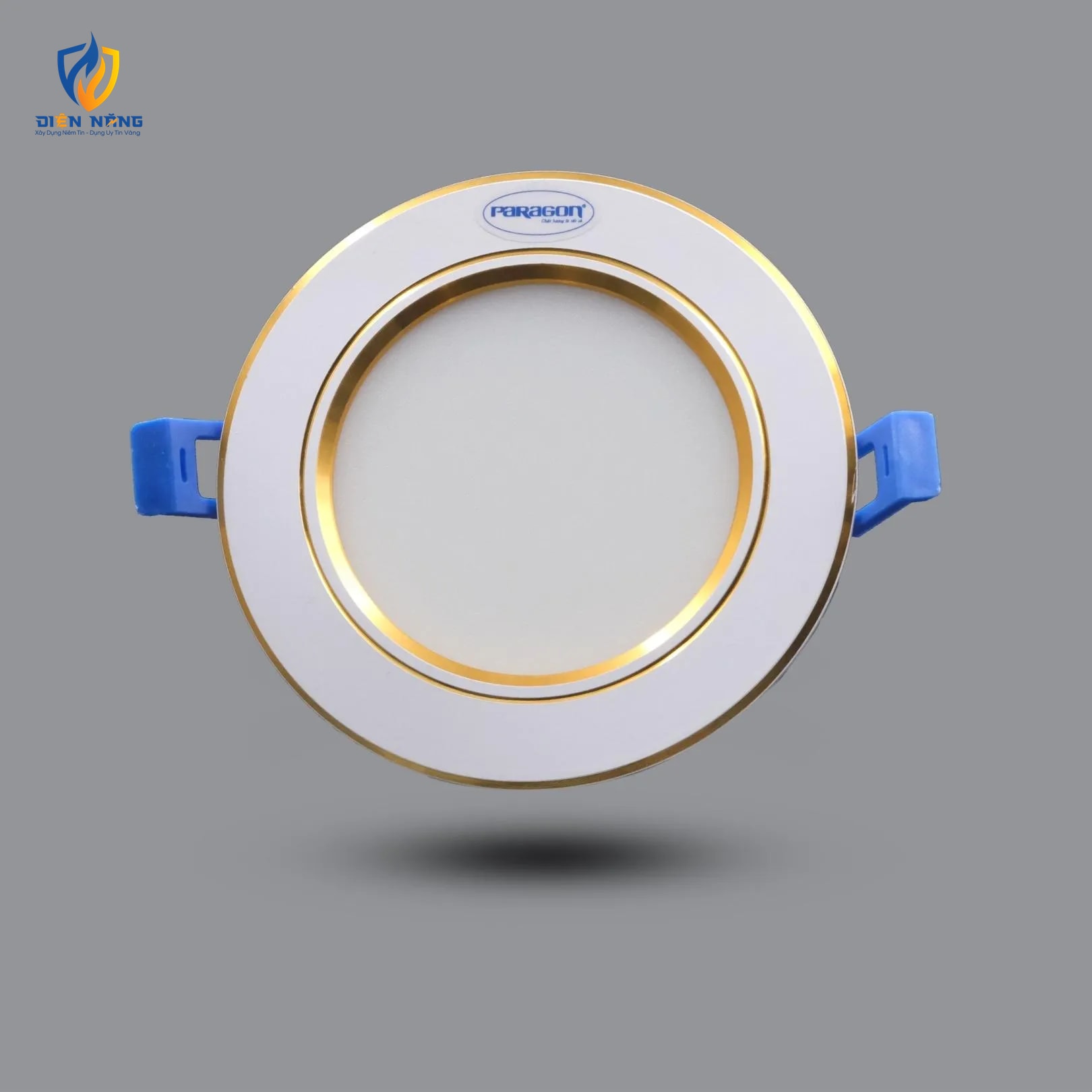 Đèn LED Downlight viền vàng 12W âm trần đổi 3 màu RRDE138L12/CCT