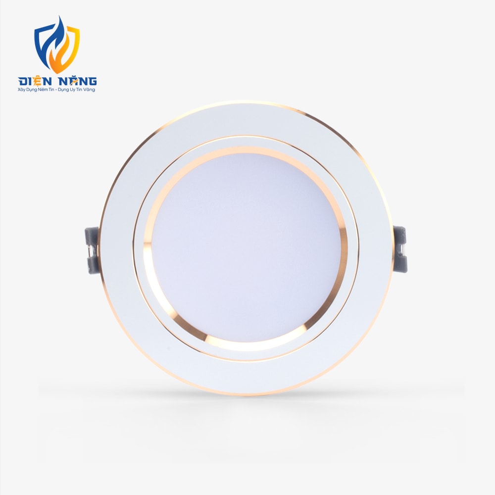 Đèn LED âm trần Downlight AT10 90/8W 6500K viền vàng