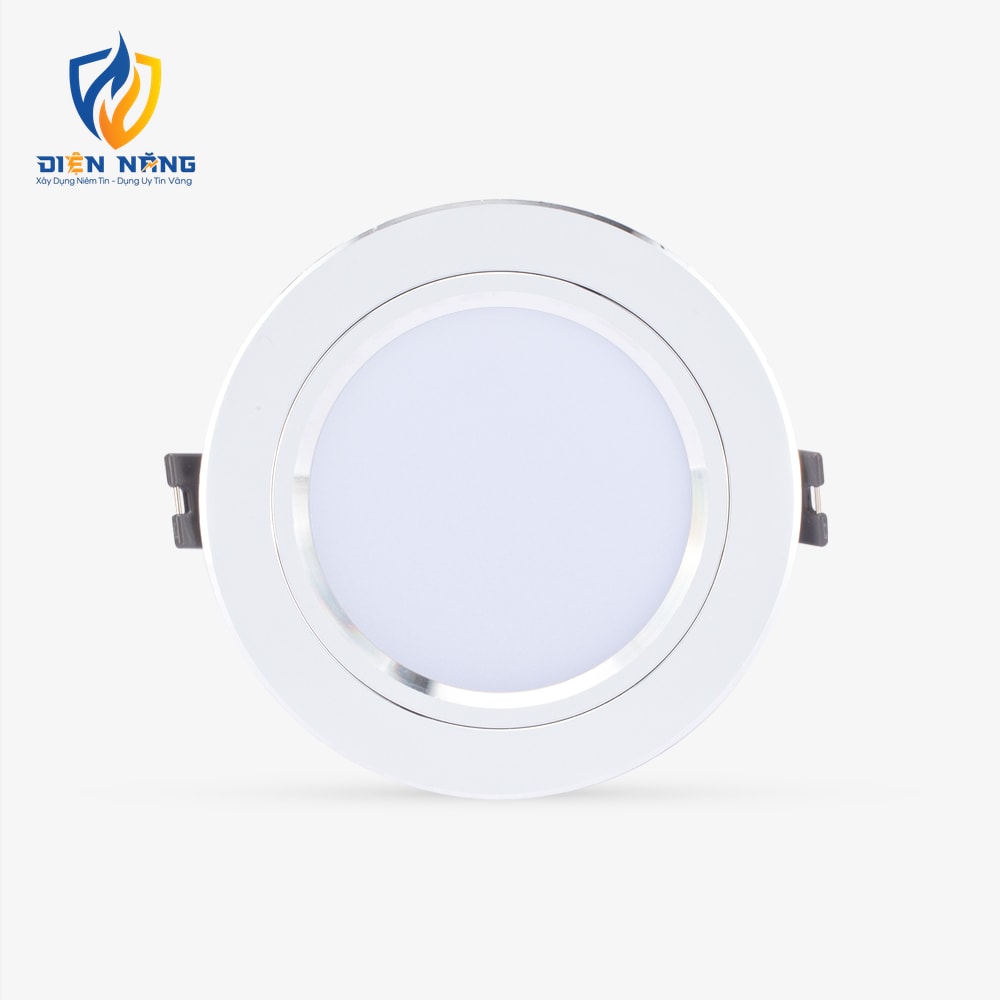 Đèn LED âm trần Downlight AT10 90/8W 3000K viền bạc
