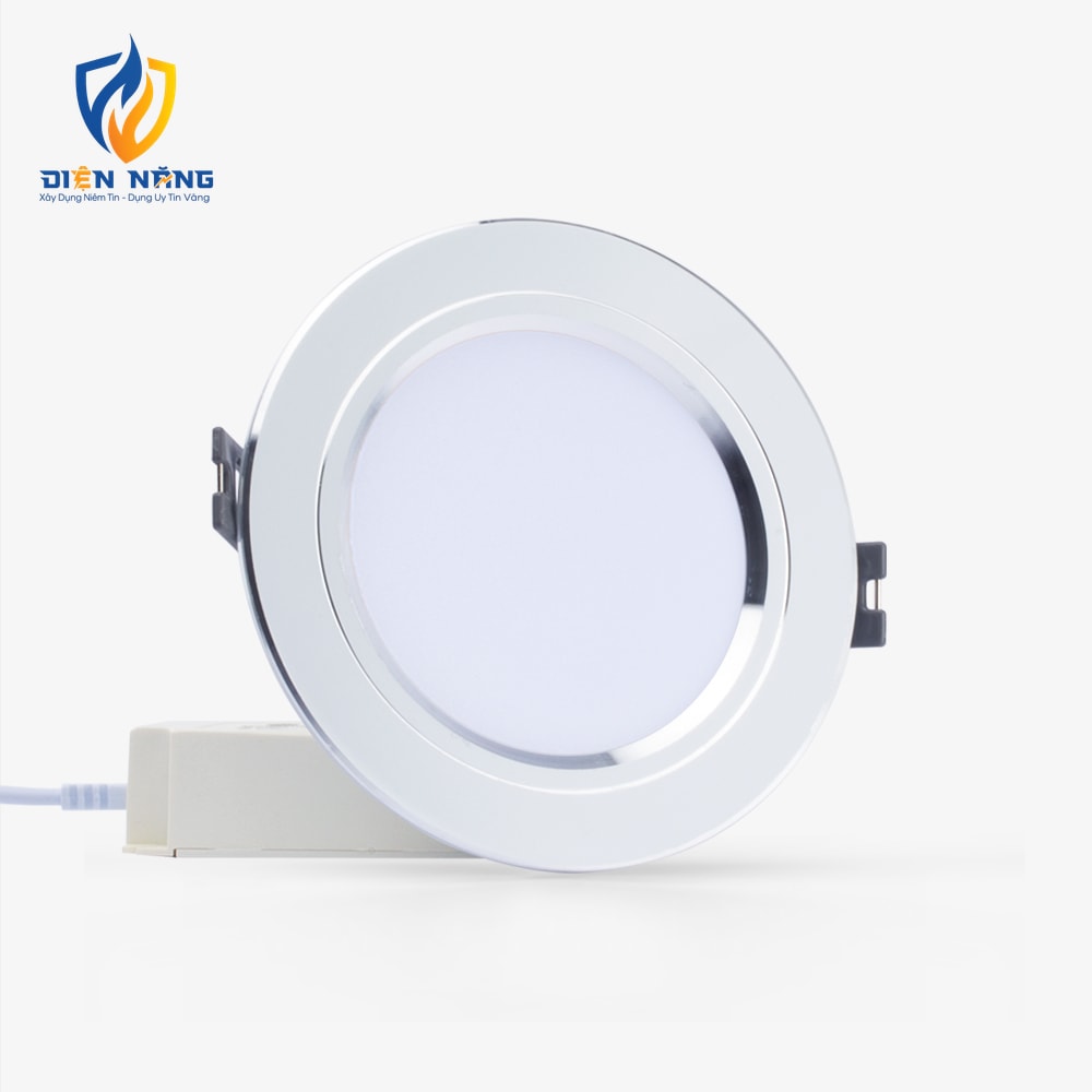 Đèn LED âm trần Downlight đổi màu AT10 viền bạc 90/8W - anh 2
