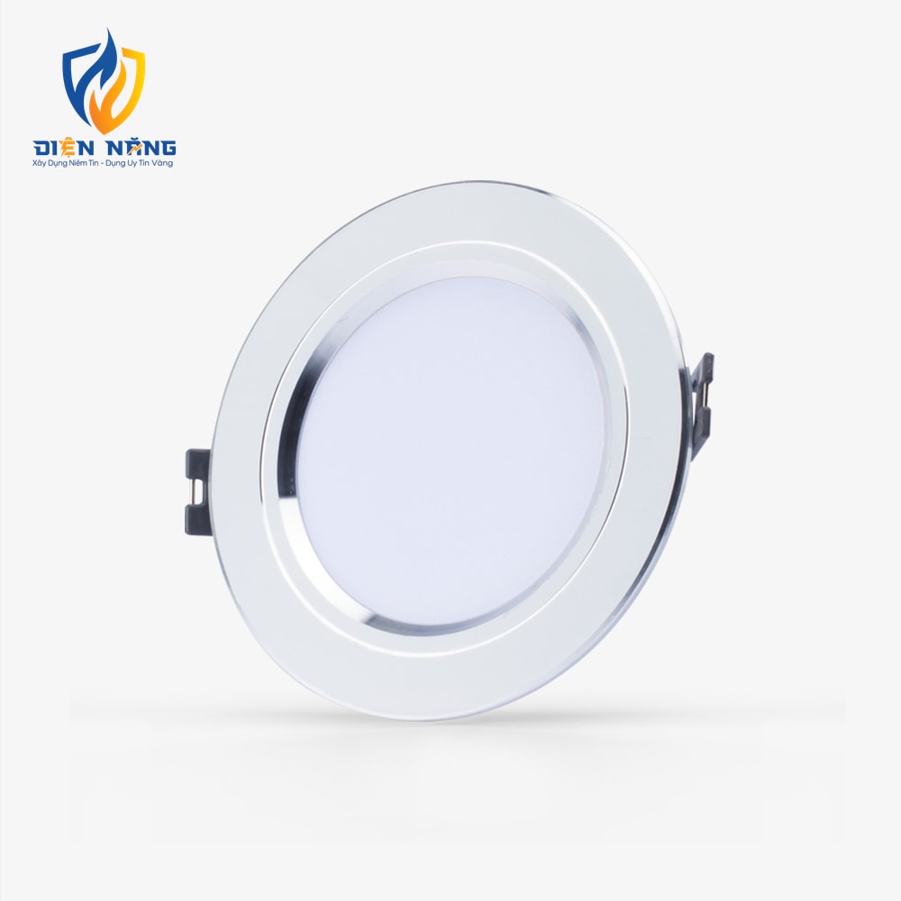 Đèn LED âm trần Downlight đổi màu AT10 viền bạc 90/8W - anh 3