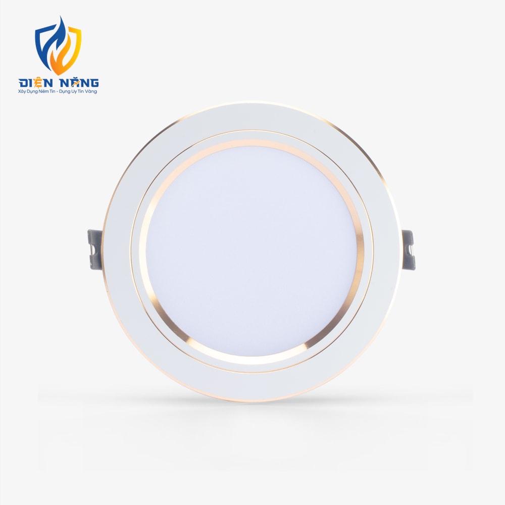 Đèn LED âm trần Downlight đổi màu viền vàng AT10 110/12W