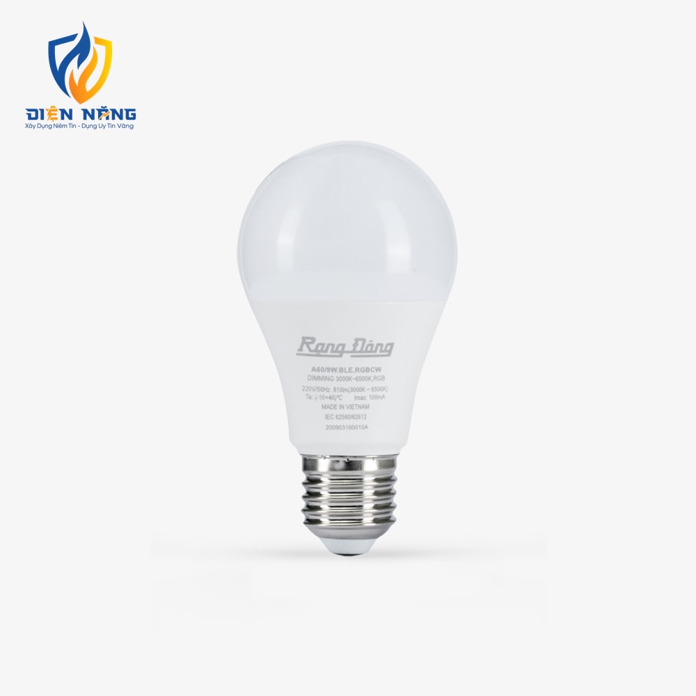 Bóng đèn LED Bulb thông minh đổi màu RGBCW A60 bluetooth 9W