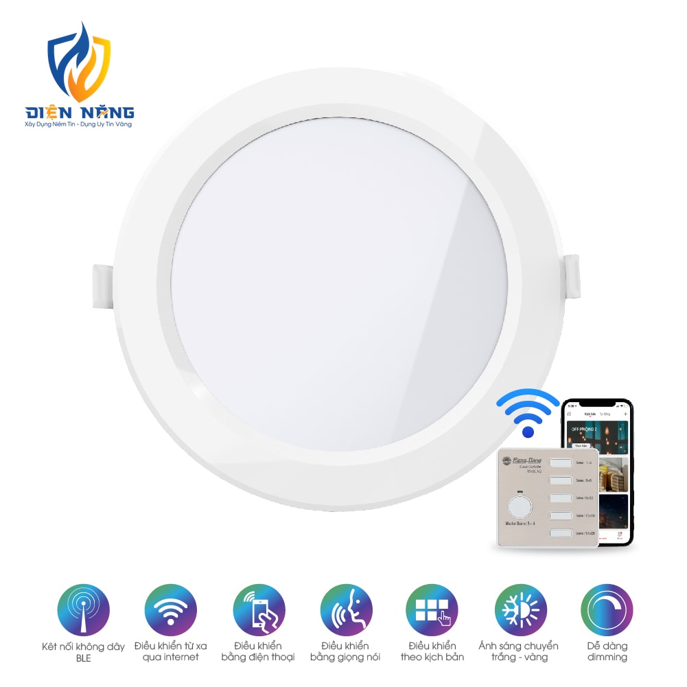 Đèn LED panel tròn thông minh PT04 bluetooth 110/7W