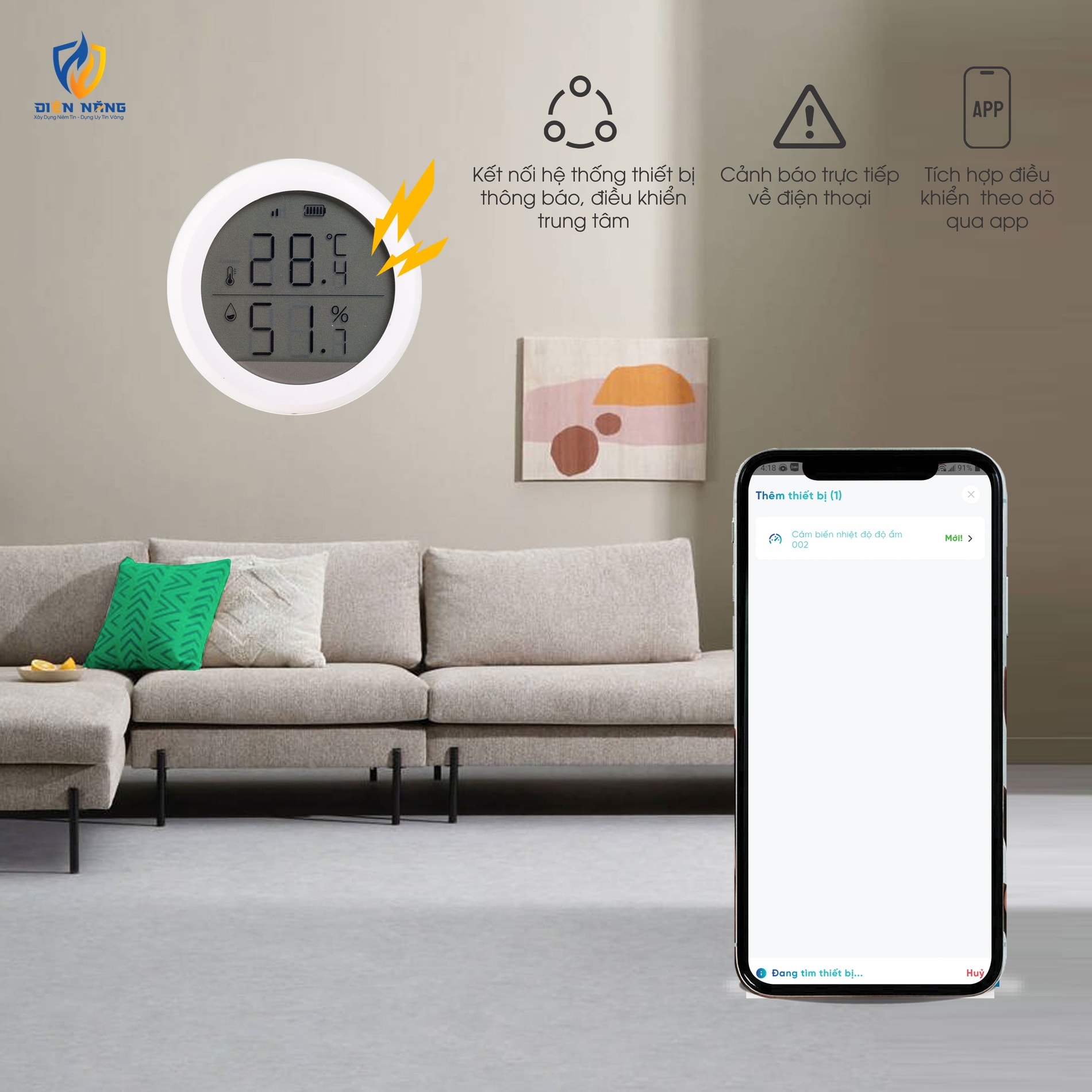 Bộ cảm biến nhiệt độ, độ ẩm CB07 bluetooth - anh 4