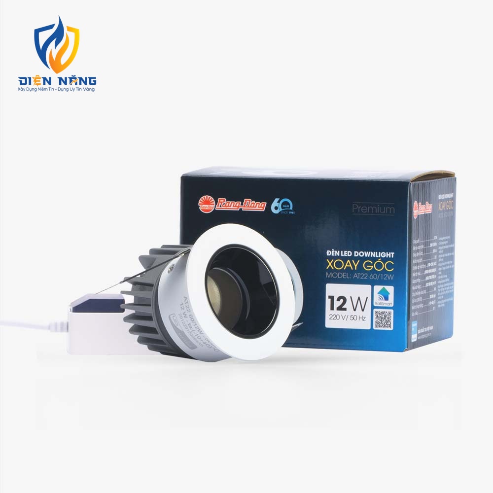 Đèn LED âm trần Downlight xoay góc AT22 60/12W - anh 2