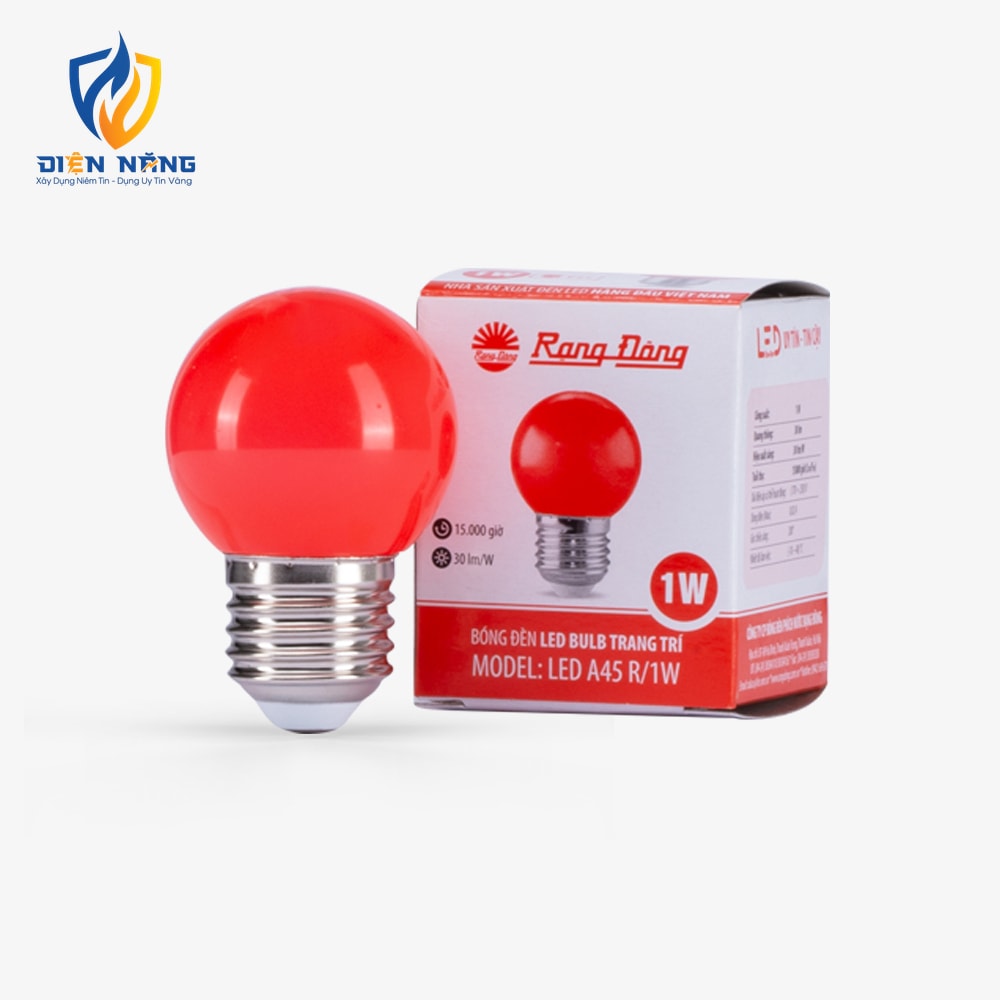 Bóng đèn LED bulb trang trí tròn A45 đỏ - anh 2