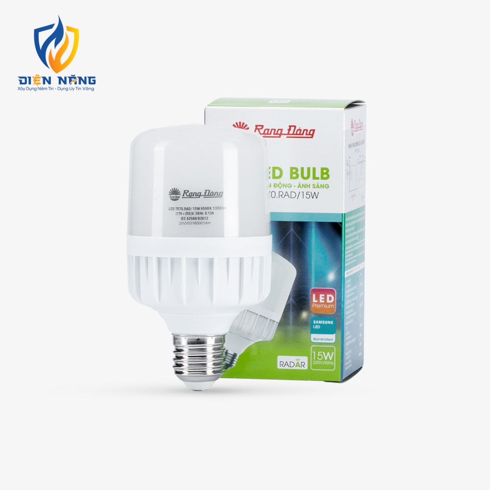 Bóng đèn LED bulb trụ cảm biến radar TR70 15W - anh 2