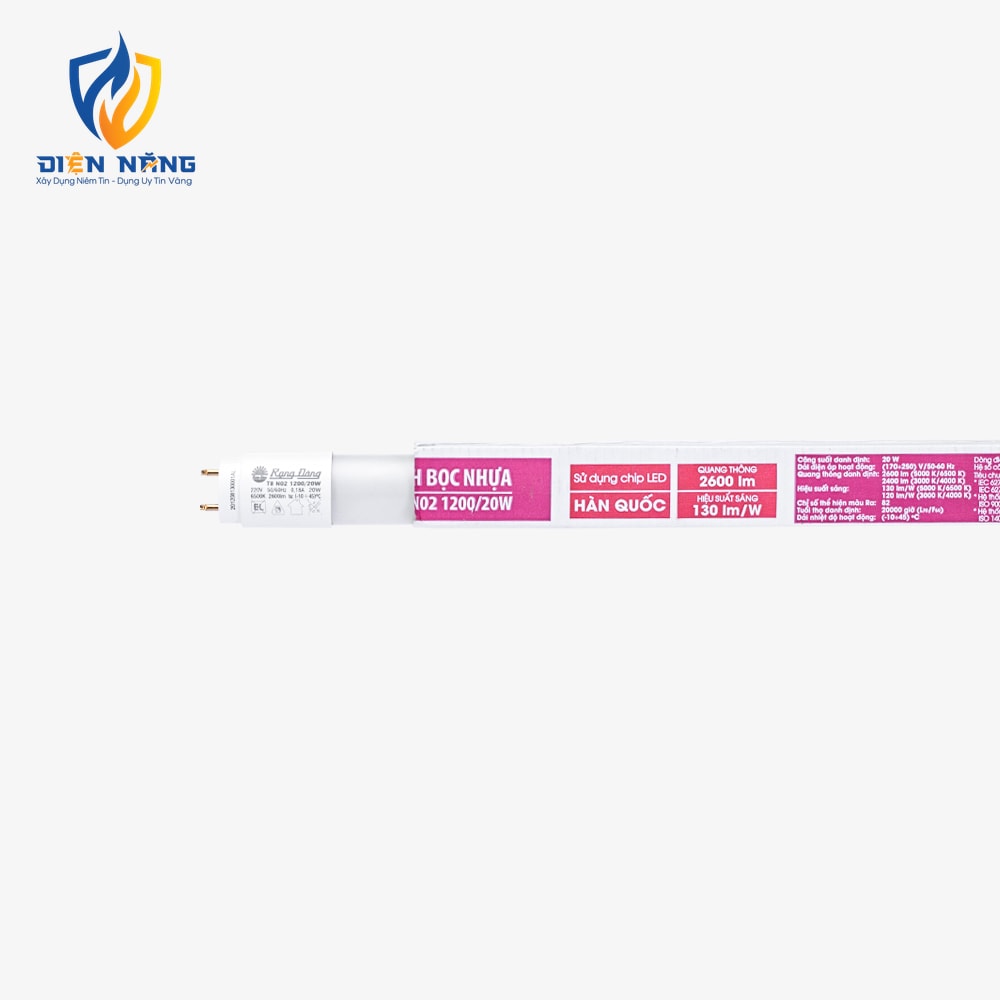 Bóng đèn LED tuýp thủy tinh bọc nhựa T8 N02 1200/20W - anh 3