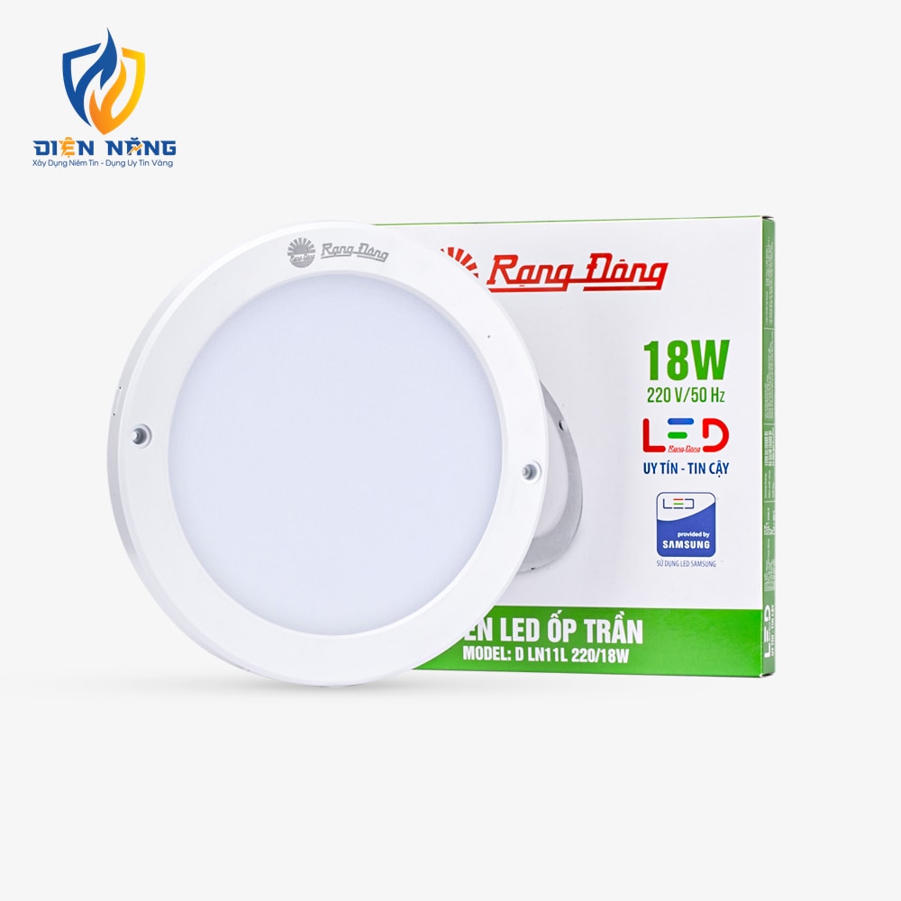 Đèn LED ốp trần tròn LN11 đế nhôm 220/18W - anh 2