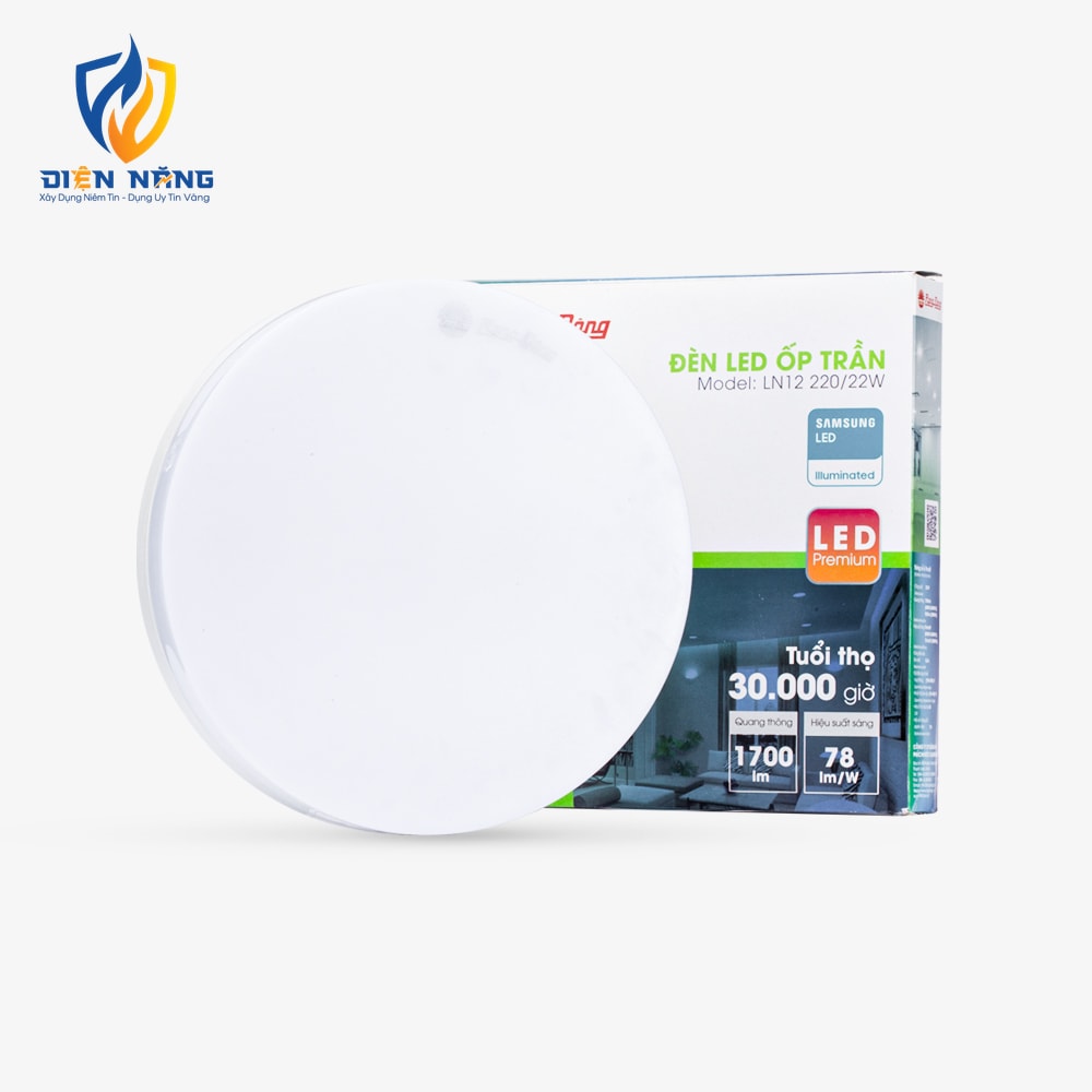 Đèn LED ốp trần tròn LN12 đế nhôm 220/22W - anh 2