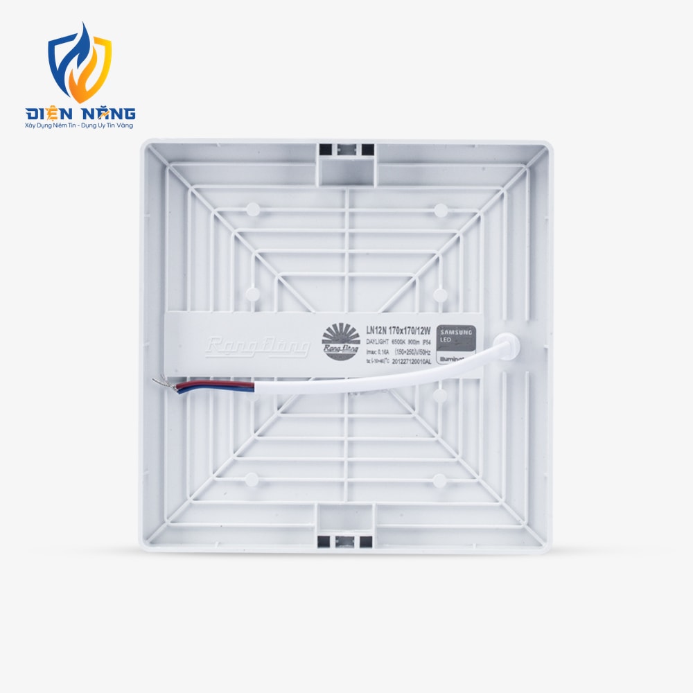 Đèn LED ốp trần vuông LN12N đế nhựa 170x170/12W - anh 5