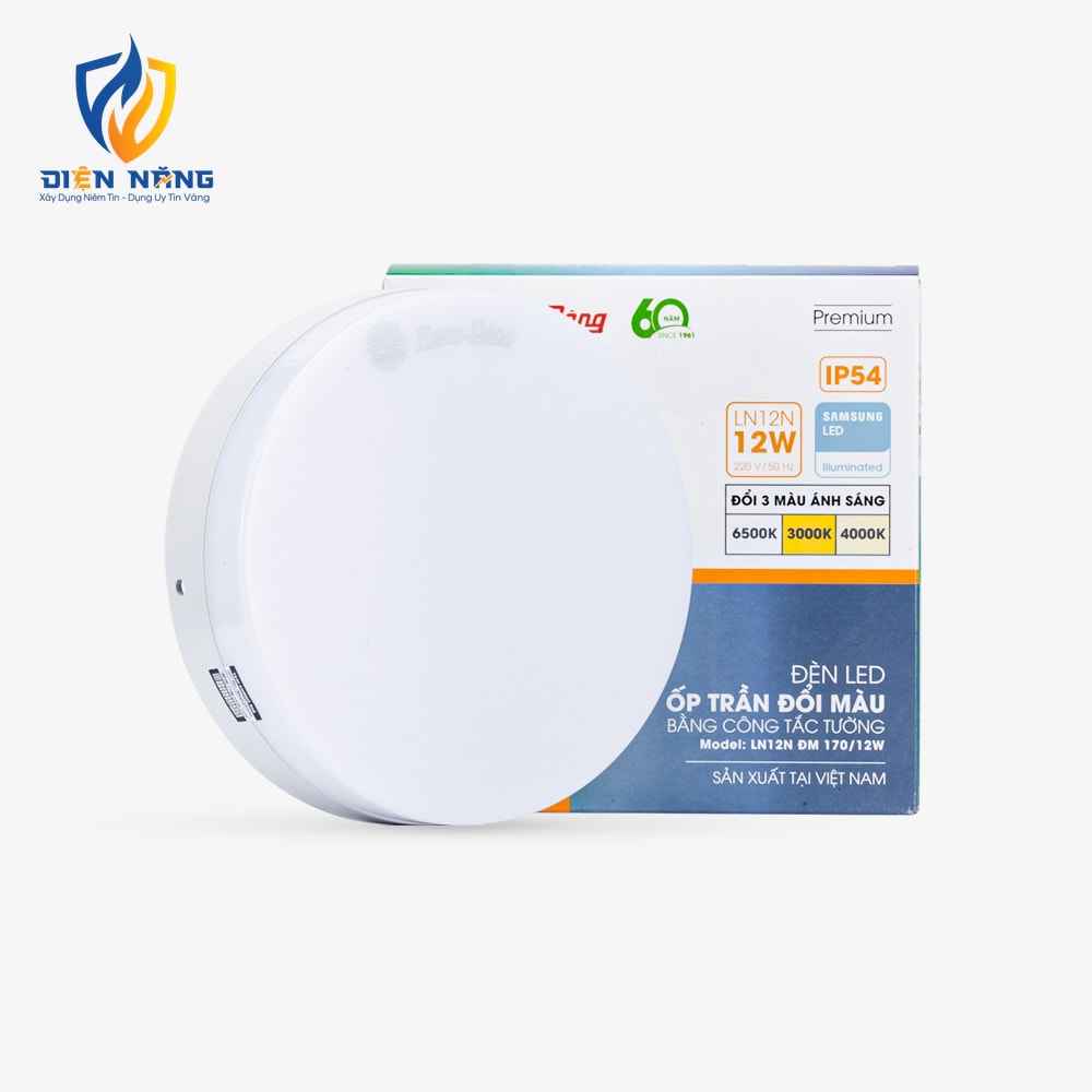 Đèn LED ốp trần tròn LN12N đế nhựa 170/12W - anh 2