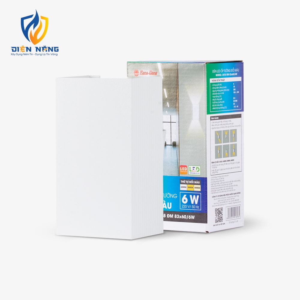Đèn LED ốp tường đổi màu LN18 83x60/6W - anh 2