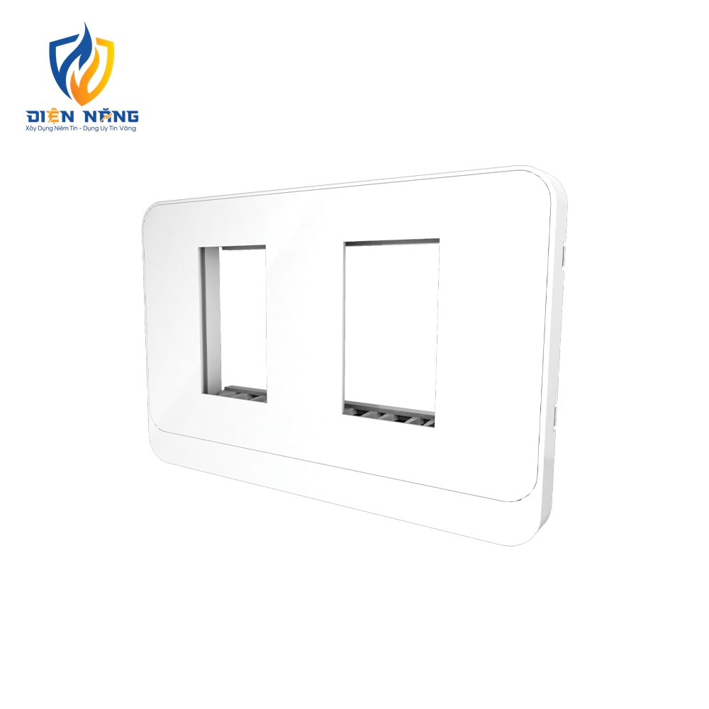 Mặt công tắc ổ cắm âm tường MOC01 80x120x9/2H 2 hạt