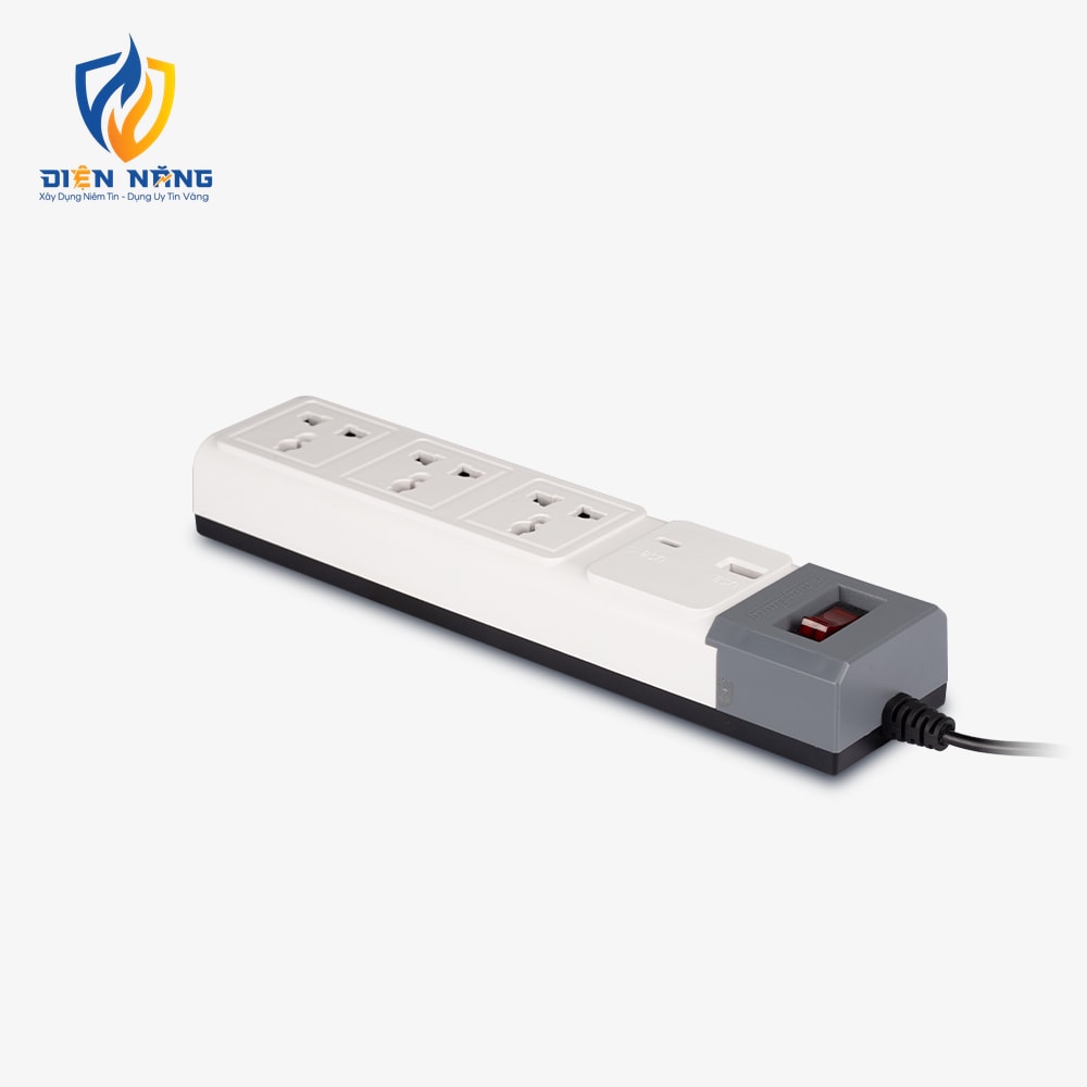 Ổ cắm điện kéo dài đa năng OC02 3m 3 ổ cắm tích hợp ổ type-C USB - anh 3
