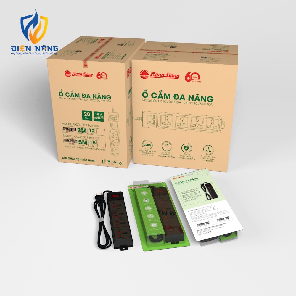 Ổ cắm điện kéo dài đa năng OC02 3m 4 ổ cắm - anh 5