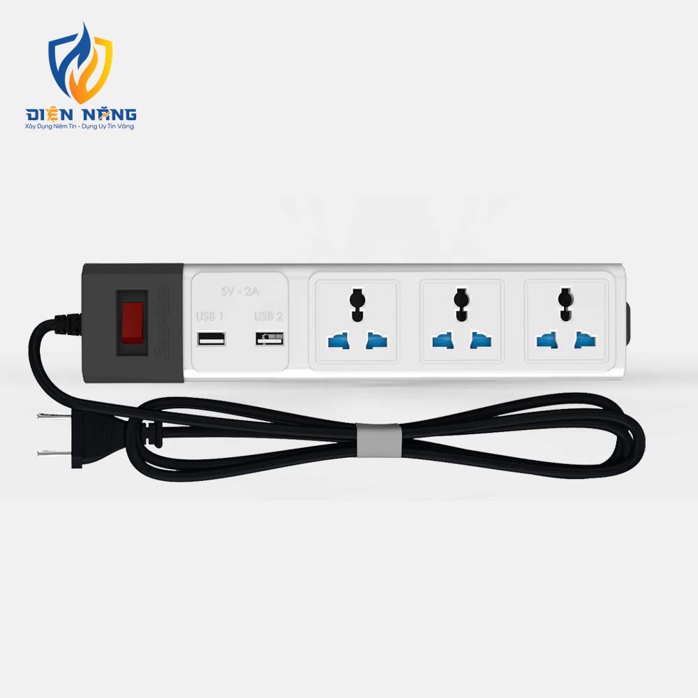 Ổ cắm điện kéo dài đa năng OC02 3m 3 ổ cắm tích hợp ổ USB - anh 2