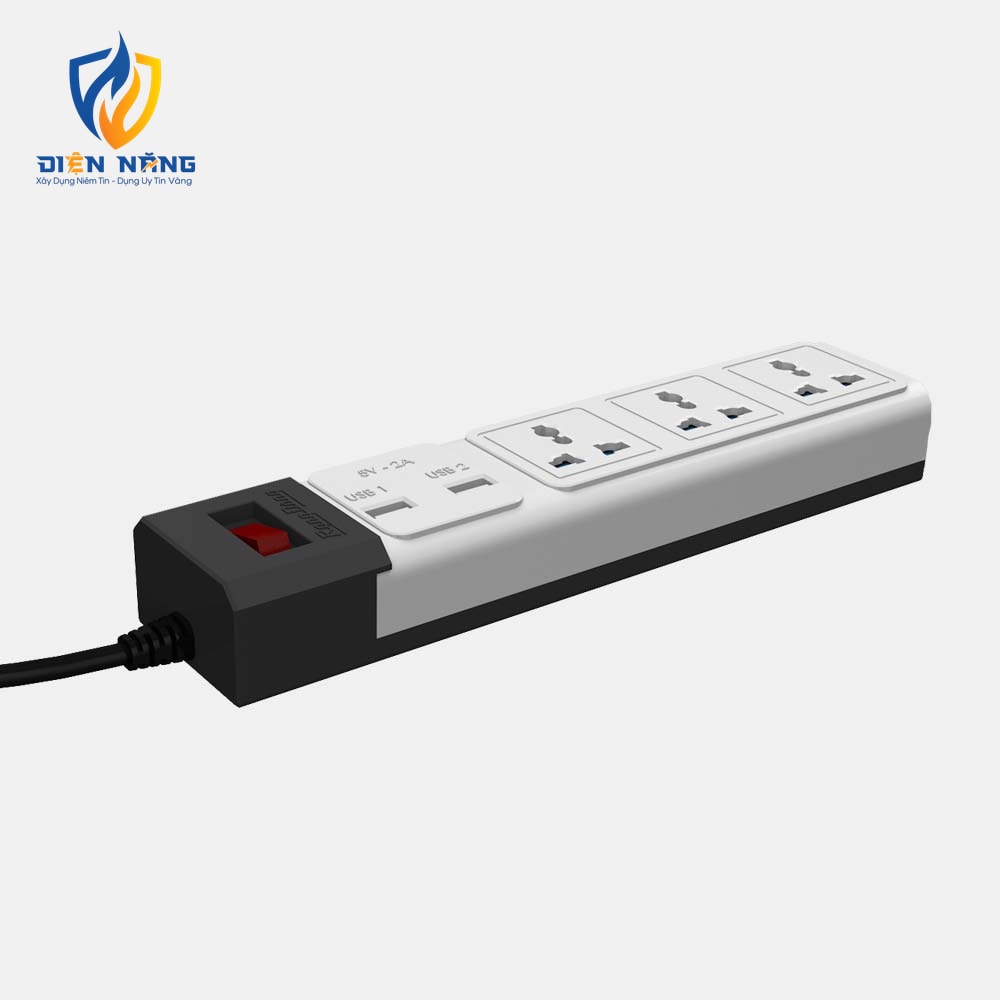 Ổ cắm điện kéo dài đa năng OC02 3m 3 ổ cắm tích hợp ổ USB - anh 3