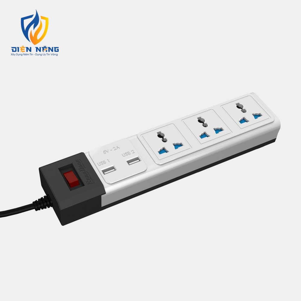 Ổ cắm điện kéo dài đa năng OC02 3m 3 ổ cắm tích hợp ổ USB - anh 4