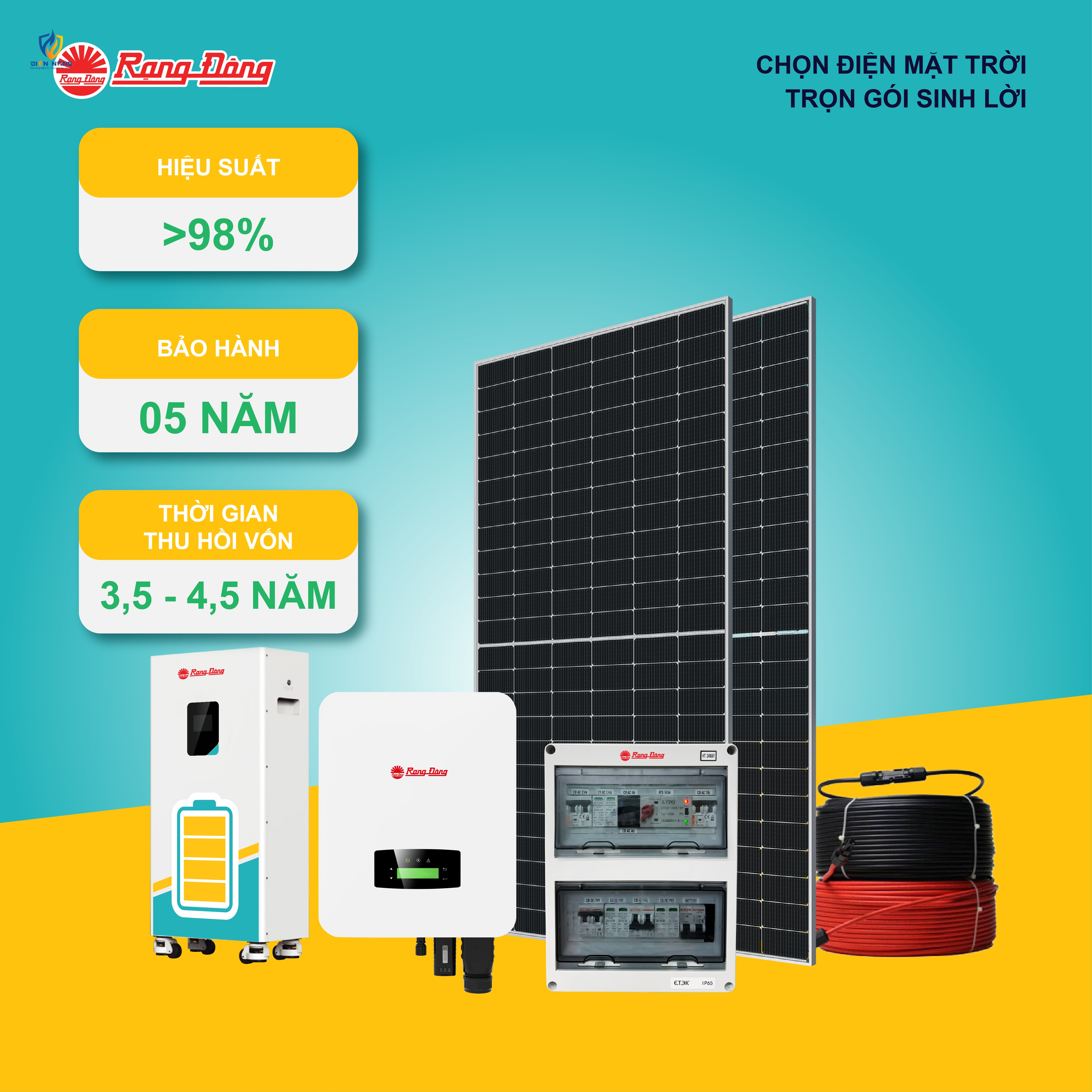Hệ thống Hybrid 1 pha 10kWp