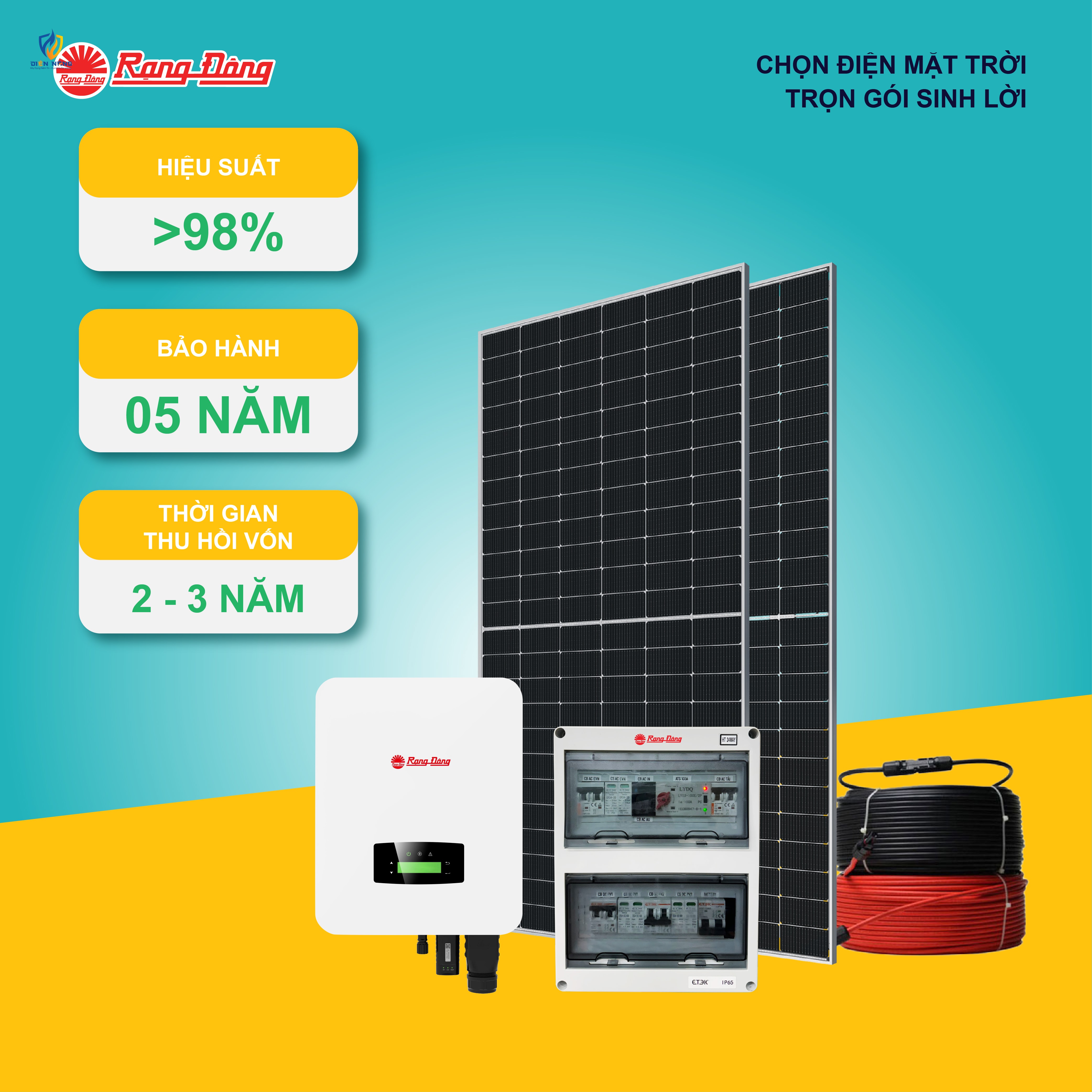 Hệ thống hoà lưới 1 pha 3.8kWp