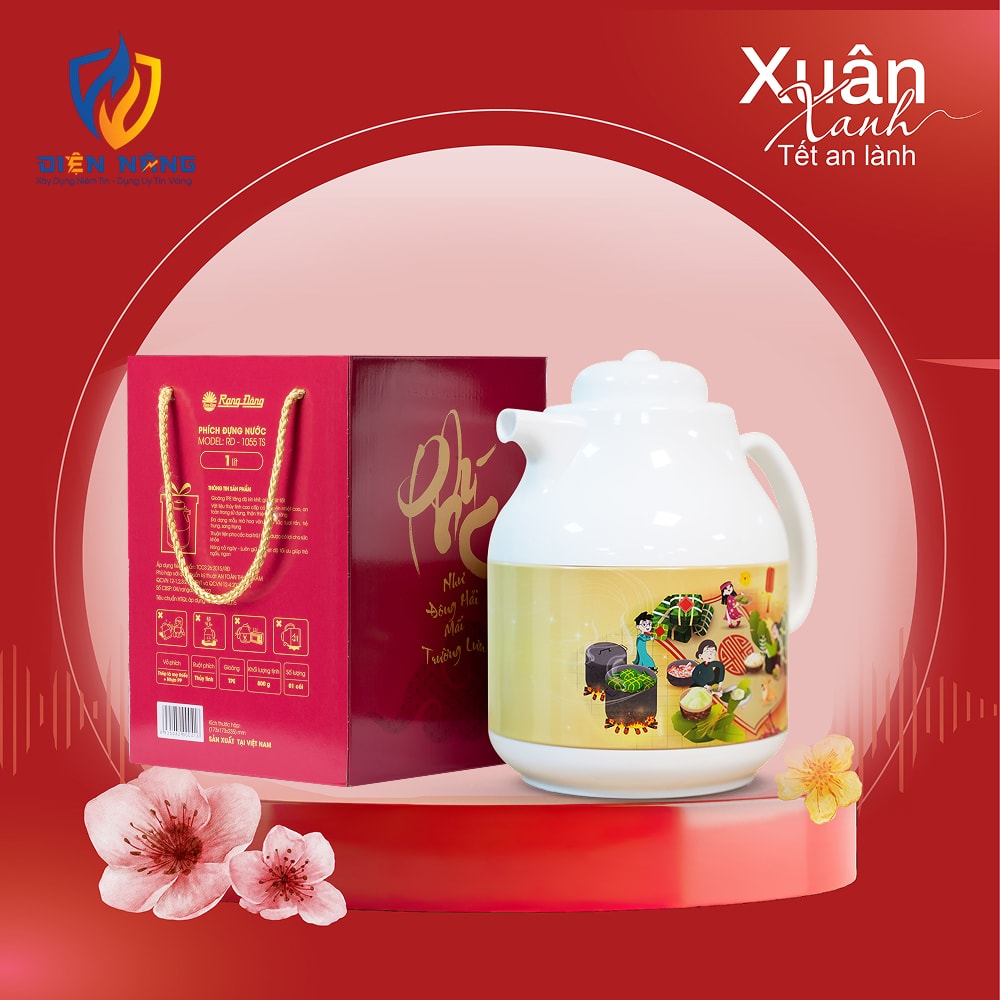 Phích pha trà nút ấn tết 2025 1040 TS 1 lít
